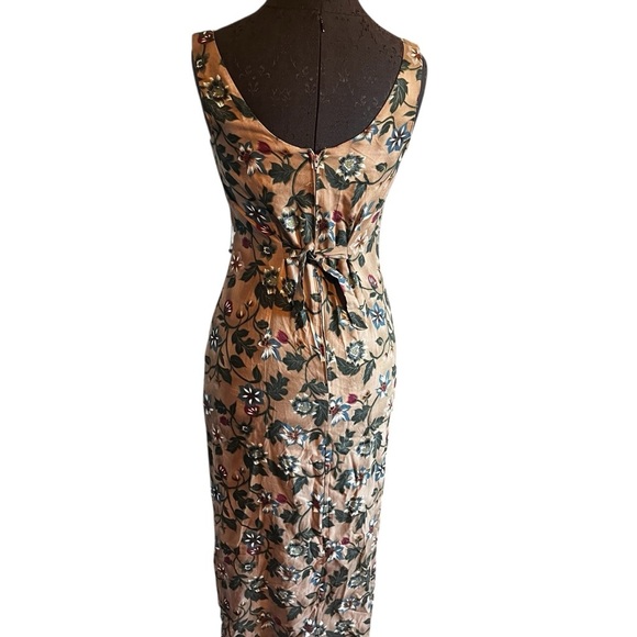 All That Jazz Hawaiian Floral Print Sheath Dress With Beaded Fringe Size 4 - Picture 11 of 12